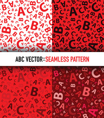 Red abc letter background seamless set