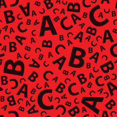 Red abc letter background seamless