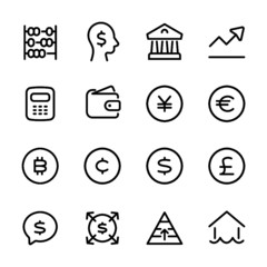 Business and Finance Icons, vector line icon set