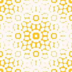 Vector halftone seamless pattern. Yellow and white geometric texture with fading shapes. Abstract radial gradient transition effect. minimal background. Retro 80-90s fashion style. Repeatable design