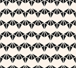 Vector geometric triangles texture. Black and white seamless pattern. Abstract ornament with small triangular shapes, diamonds, grid, net. Simple modern repeat design. Monochrome graphic background