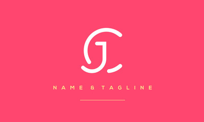 Fototapeta premium Alphabet letter icon logo CJ or JC