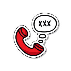 phone sex doodle icon, vector illustration