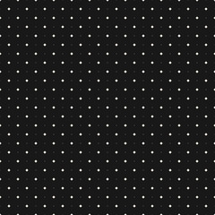 Vector minimalist seamless pattern with small diamond shapes, tiny stars, rhombuses, dots. Abstract monochrome geometric texture. Simple black and white minimal background. Subtle dark repeat design