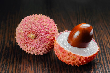 lychee fruit on the background of close-up macro