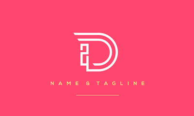 Fototapeta premium Alphabet letter icon logo ID