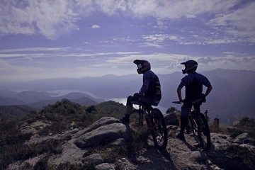 young man on mountain bike