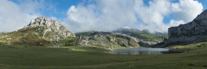 lake in mountains panorama