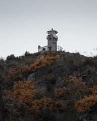lighthouse at sunset at serra da estrela