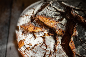 Homemade sourdough brown bread,freshly baked,whole wheat loaf