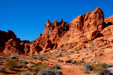 Red rocks in the desert