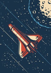 Vintage space discovery poster © DGIM studio