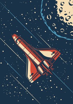 Vintage space discovery poster