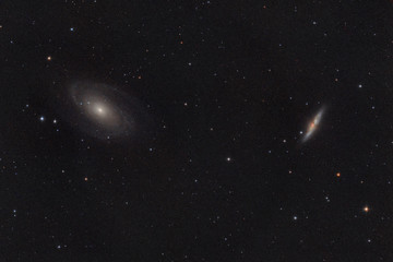Obraz na płótnie Canvas M81 e M82 due galassie nella costellazione dell’orsa maggiore e della giraffa