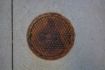 Round manhole cover in United States