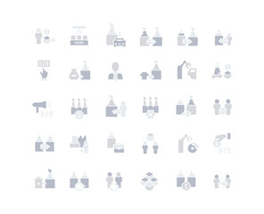 Set of Simple Icons of B2B