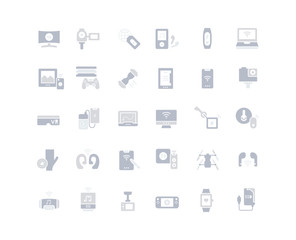 Set of Simple Icons of Modern Gadgets