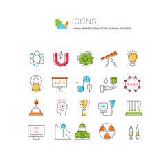 Set of Line icons of Natural History