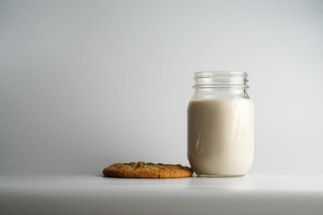Chocolate chip cookies and milk
