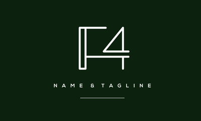 Alphabet and number  icon logo F4