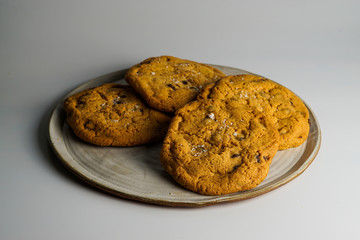 Chocolate chip cookies on a plate