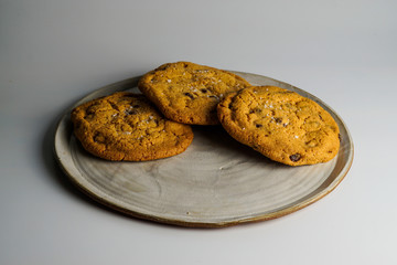 Chocolate chip cookies on a plate