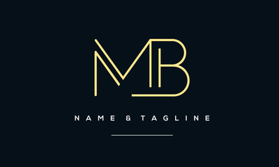 Alphabet letter icon logo MB