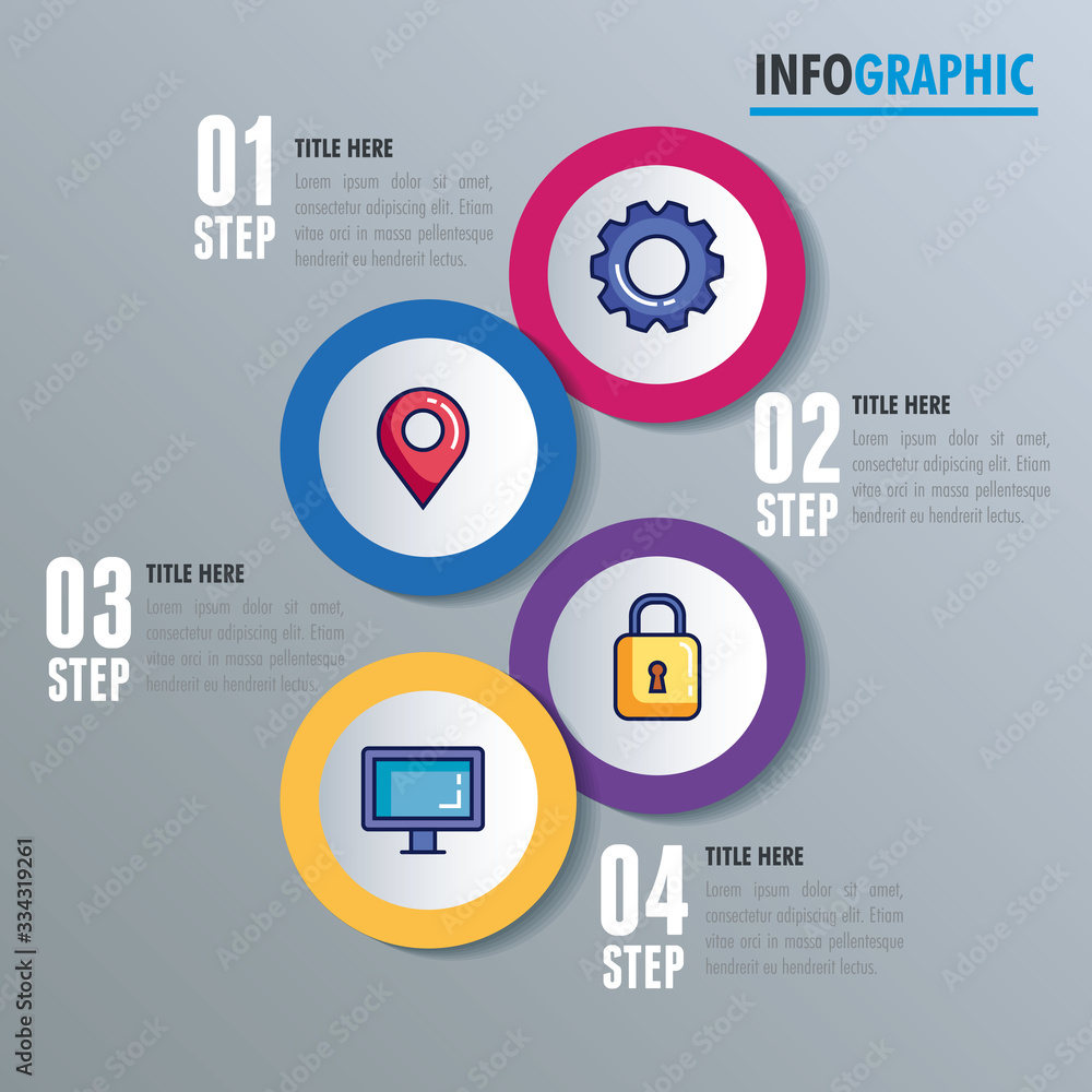Poster statistical infographic with numbers and icons vector illustration design