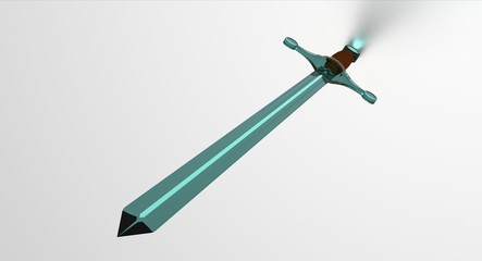 Naklejka premium Realistic Diamond Sword Minecraft