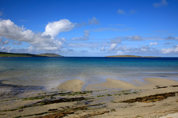 Broch of Gurness - Orkney (Scotland), UK - August 10, 2018: A beach near Broch of Gurness, Orkney, Scotland, Highlands, United Kingdom