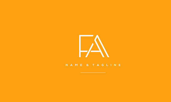 Alphabet letter icon logo FA