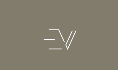 Alphabet letter icon logo EV