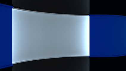 Studio. Perfect backdrop for any green screen chromakey production.  Yellow  background, Bright  background. Yellow wall. 3d. 3D rendering