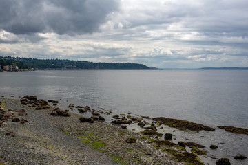 Beach in Seattle meeting Puget Sound