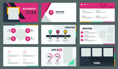 set of presentation template vector