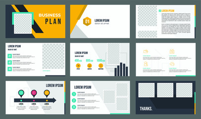 set of presentation template vector