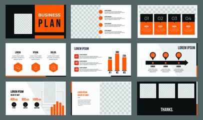 set of presentation template vector