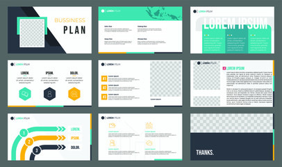 set of presentation template vector
