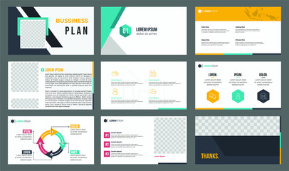 set of presentation template vector