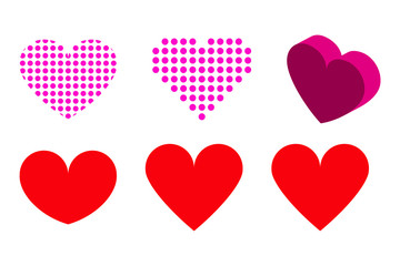 Vector Heart shape frame with brush. Heart hand drawn icons set isolated on white background. For poster, wallpaper and Valentine's day. Collection of hearts, vector illustration