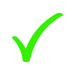 Green check mark icon. Tick symbol in green color, vector illustration. eps 10