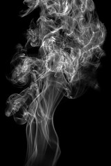 Abstract white smoke animated on a black background