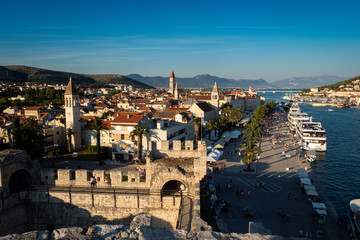 Fototapeta na wymiar Beautiful town Trogir in Croatia. Historic town in Croatia. Its historical center is enrolled on the UNESCO list of World Heritage Sites.