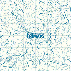 The stylized height of the topographic contour in lines and contours. The concept of a conditional geography scheme and the terrain path. Vector illustration.
