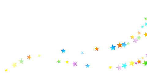 Rainbow Festive Confetti. Carnival Star Falling.