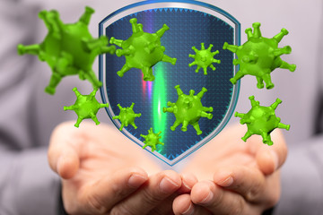epidemic coronavirus 2019-nCoV 3d protection.