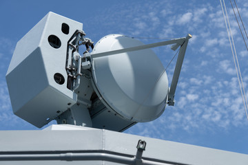 Fire control radar onboard modern navy warship