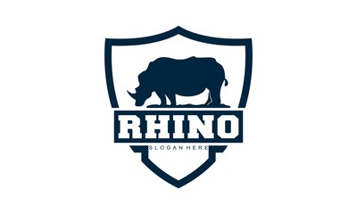 Rhino shield simple illustration vector logo