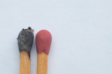 match closeup in isolate background
