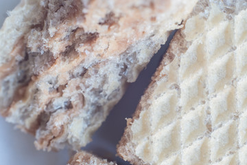 wafer cookies brown closeup view